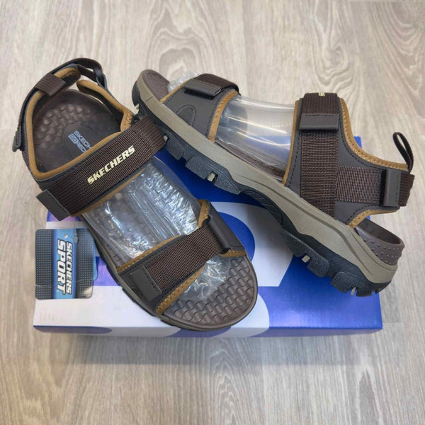 Skechers Go Recover Tresmen Ryer Premium Brown Beige Sports Sandal