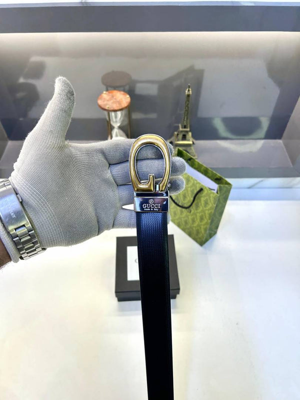 Gucci Golden Silver Reversible Belt Fa 425