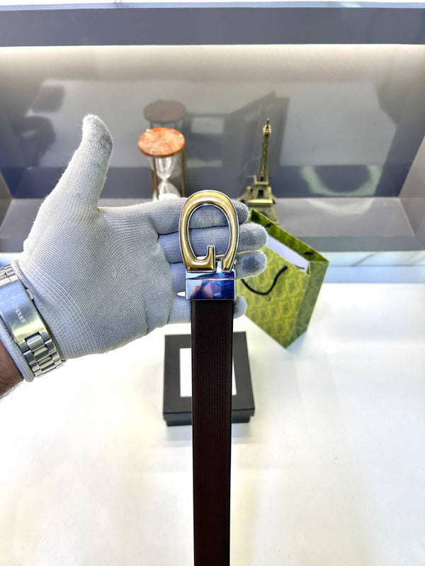 Gucci Golden Silver Reversible Belt Fa 425