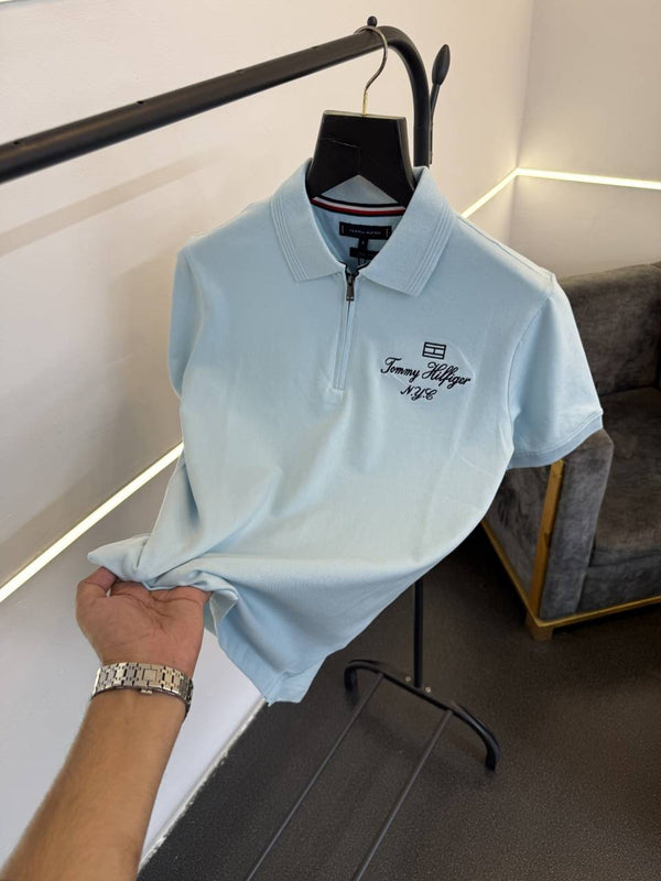 Tommy hilfigar imported polo tshirt sky blue sale