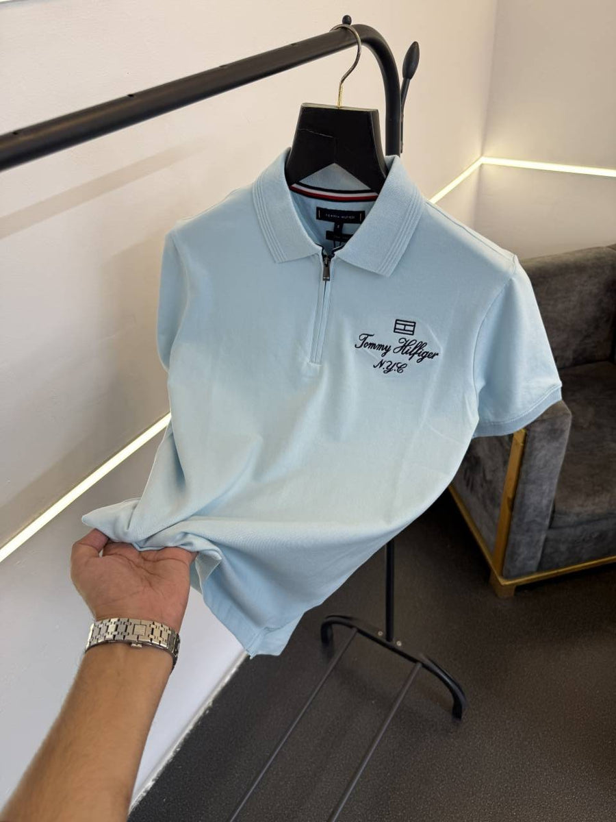Tommy hilfigar imported polo tshirt sky blue sale