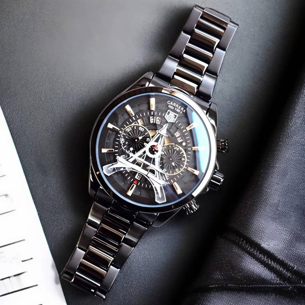 Tag Heuee_r Carrera Paris EiffelTower Full Black