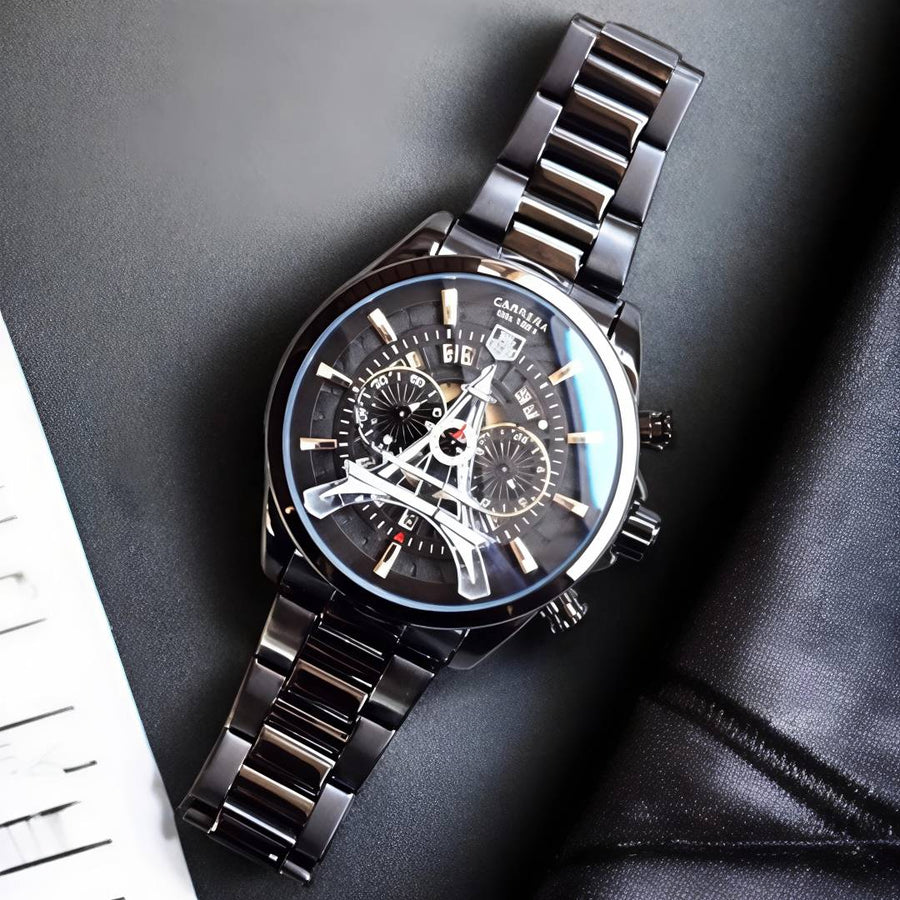 Tag Heuee_r Carrera Paris EiffelTower Full Black