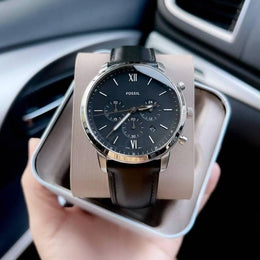 Fossil Neutro Chronograph Black Silver Black