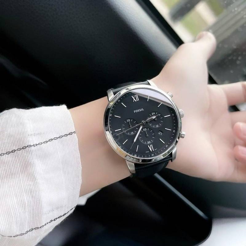 Fossil Neutro Chronograph Black Silver Black