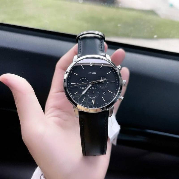 Fossil Neutro Chronograph Black Silver Black