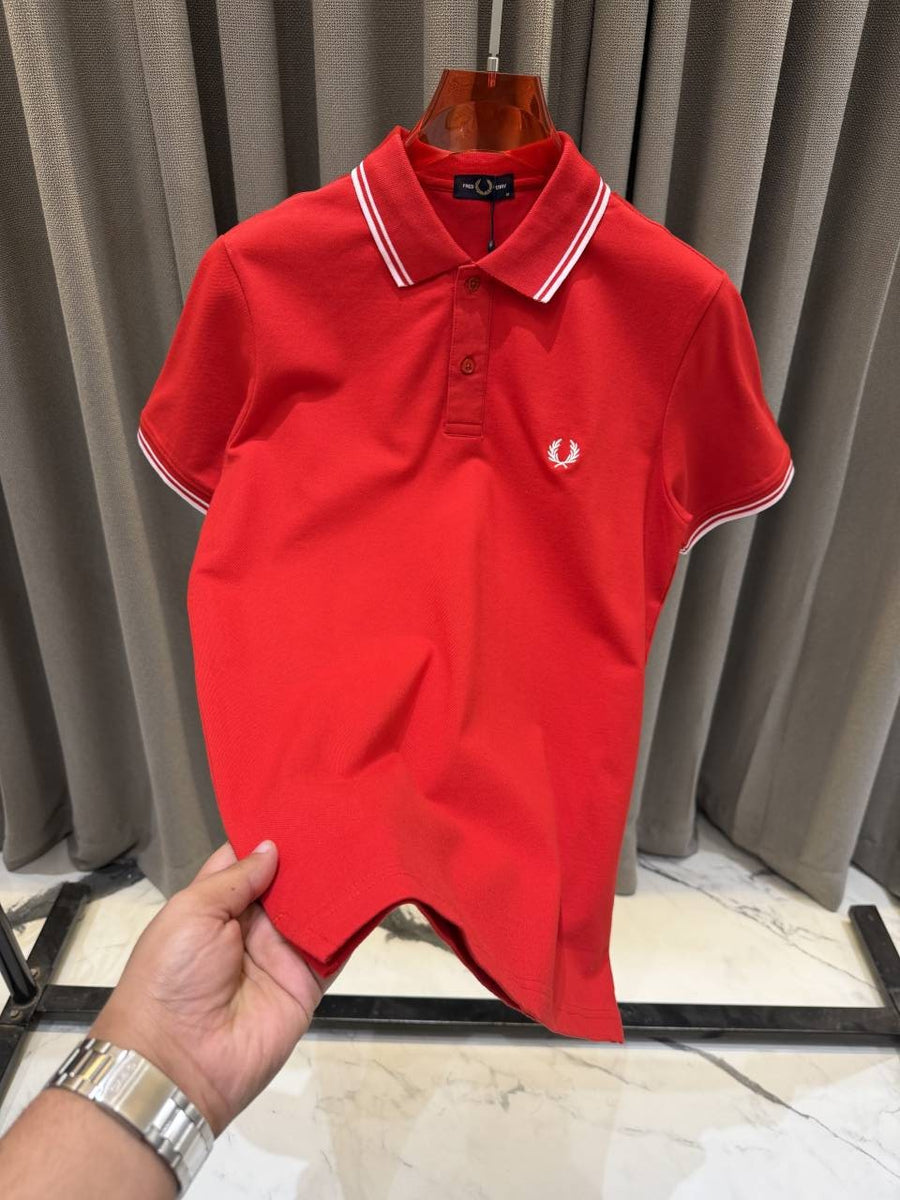 Fred Perry Premium Red Polo Tshirt