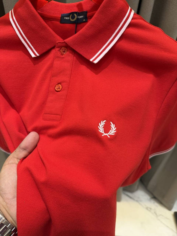 Fred Perry Premium Red Polo Tshirt