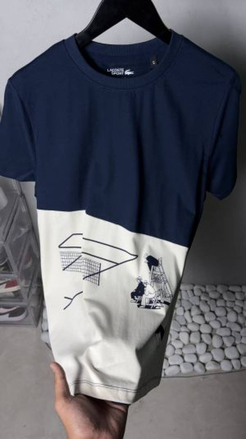 Lacoste Sport Graphic T Shirt Navy. 1236 Sale- offer VS1000
