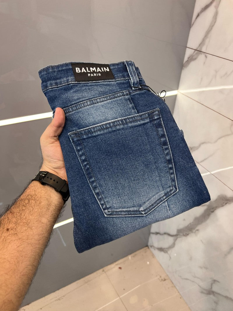 Balmain Premium Straight Fit Denim Blue 856