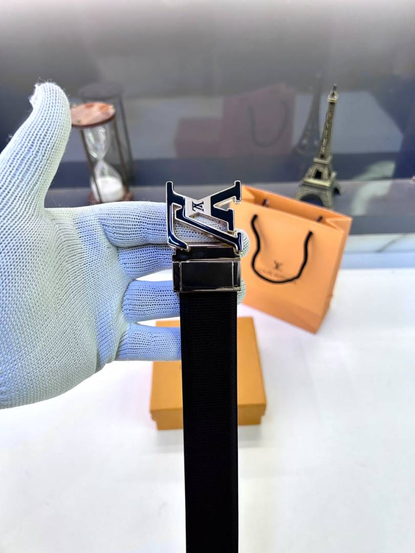 Lv_Vuittion Black Golden Reversible Belt Fa 783