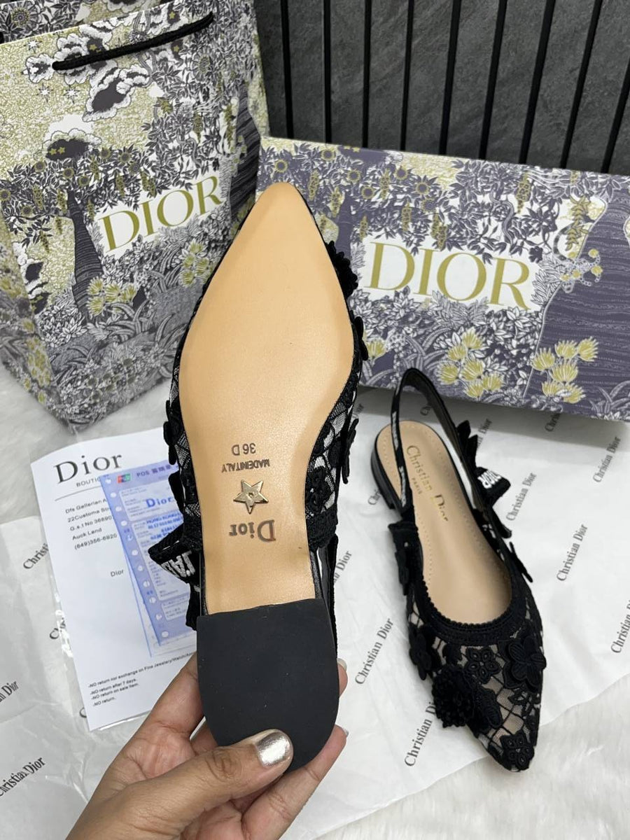 Dior_JAdiyor_Slingback_Transparent_Mesh_Black_Diyor_Embroidery_Flat_With_OG_Box_Dust_Bag_&_Carry_Bag
