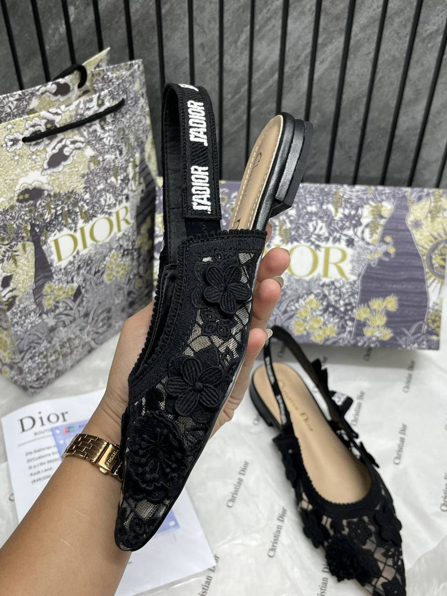 Dior_JAdiyor_Slingback_Transparent_Mesh_Black_Diyor_Embroidery_Flat_With_OG_Box_Dust_Bag_&_Carry_Bag