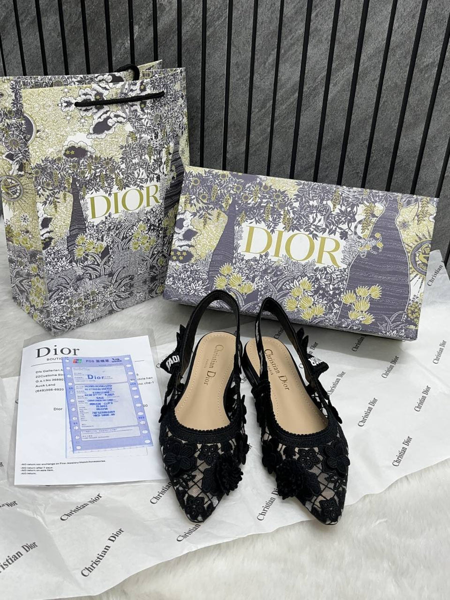 Dior_JAdiyor_Slingback_Transparent_Mesh_Black_Diyor_Embroidery_Flat_With_OG_Box_Dust_Bag_&_Carry_Bag