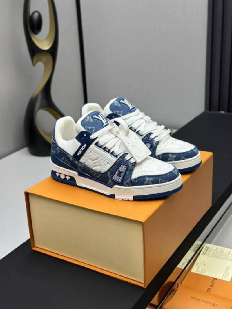 Louiiss Vuittonn Lvv Trainer Denim Blue With All Accessoriess sale
