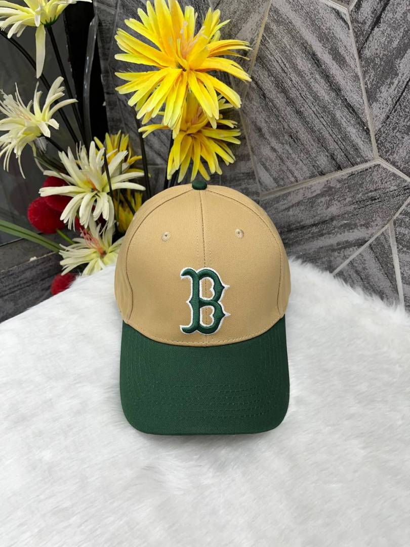 Boston New Era Dual Tone Olive Green And Beige Premium Unisex Cap With Safety Box
