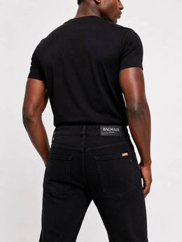 Balmain Black Boot Cut Premium Imported Stretchable Lycra Fabric Denim wit metal Logo Design 3945