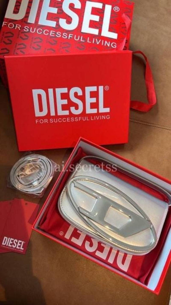Diessel 1DR Shoulder Bag With OG Box & Dust Bag & Extra Shoulder Strap (Silver - 440)