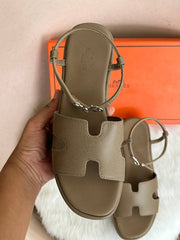 Hermes_Jam_30_Dark_Khakhi_Platform_Sandal_With_Original_Box
