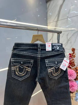 True Religion Green Shade Straight fit Premium Imported Stretchable Lycra Fabric Denim with Back Pocket Embroidered Design 4177
