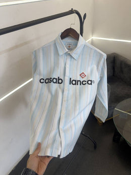 Casablanca premium boxy fit full sleeves shirt Sky blue