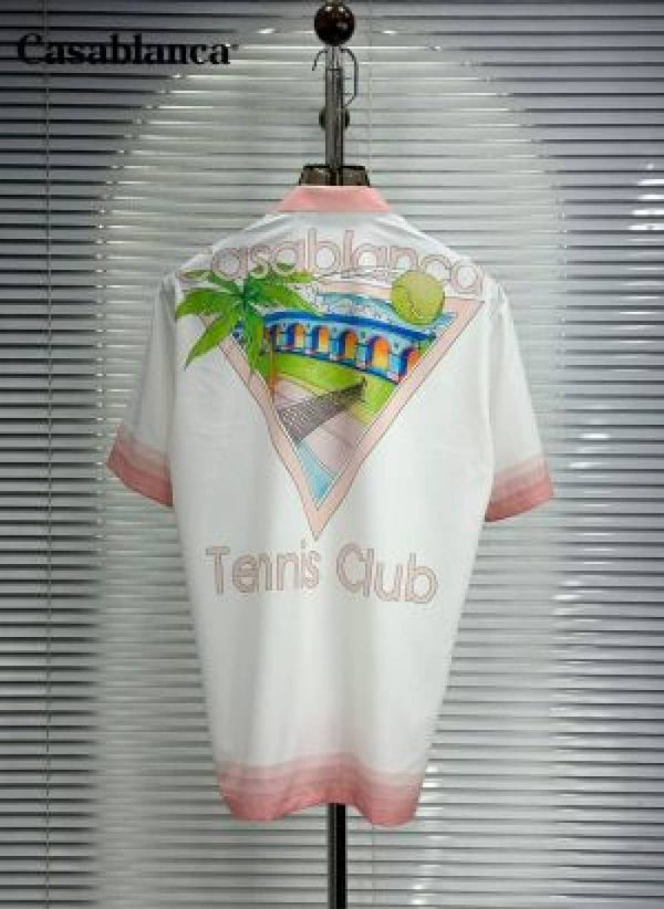 Casablanca Japanese Lycra Half Sleeves Shirt Pink