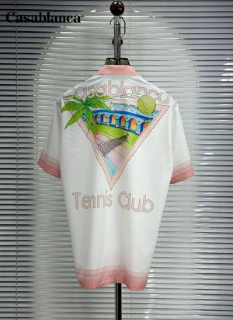 Casablanca Japanese Lycra Half Sleeves Shirt Pink