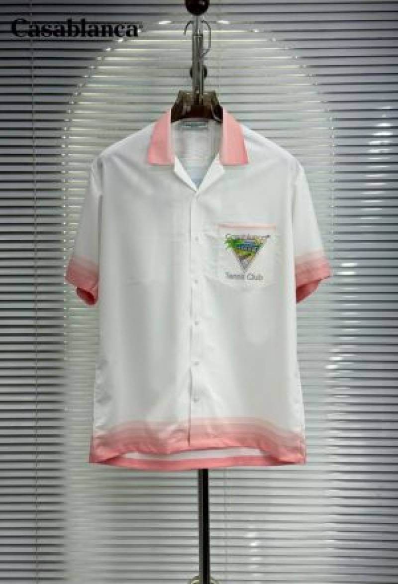 Casablanca Japanese Lycra Half Sleeves Shirt Pink