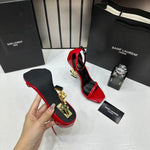 YSL Opyum Heels Premium Chilly Red Gold With OG Box 1215-1 Red