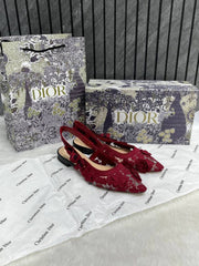Dior_jadiyor_slingback_Flats_flower_Mesh_For_Women_With_Original_Box_And_Carry_Bag