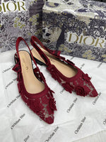 Dior_jadiyor_slingback_Flats_flower_Mesh_For_Women_With_Original_Box_And_Carry_Bag
