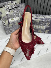 Dior_jadiyor_slingback_Flats_flower_Mesh_For_Women_With_Original_Box_And_Carry_Bag