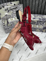 Dior_jadiyor_slingback_Flats_flower_Mesh_For_Women_With_Original_Box_And_Carry_Bag