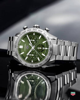 Tag Heuer Carrera Sport Chronograph 44mm silver green