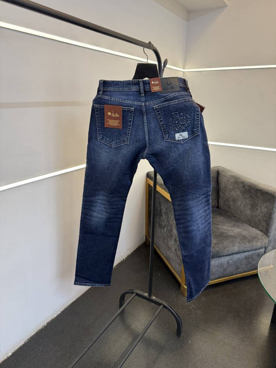 Loro piana hyperflex dark blue straight fit imported denim