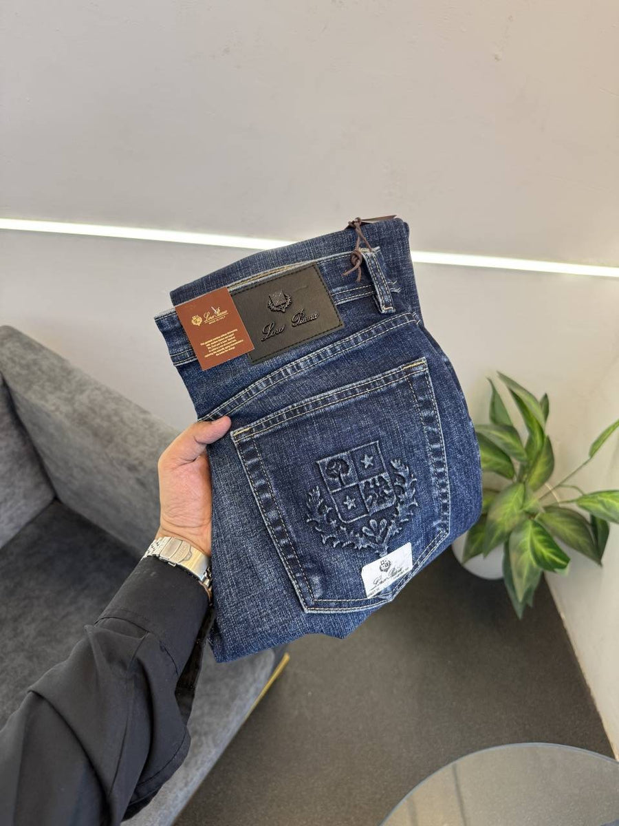 Loro piana hyperflex dark blue straight fit imported denim