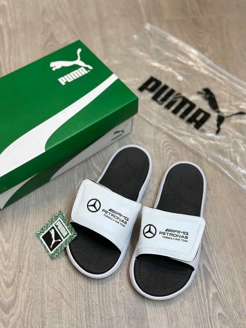 Puma X Mercedes AMG Petronas F1 SoftRide White Black Flip Flop