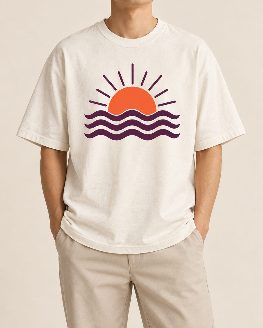 Dusk Wave Oversized Graphic Tee model