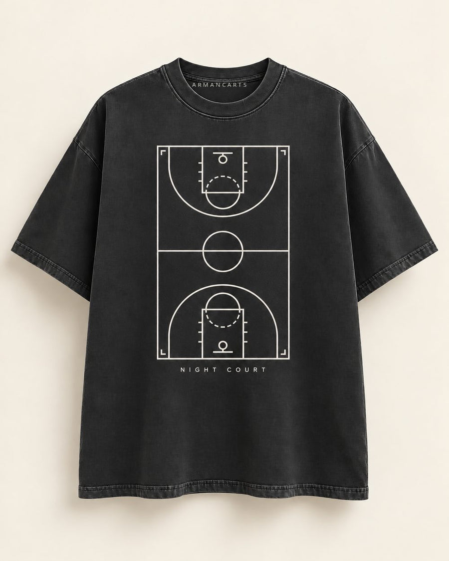 Night Court Oversized Graphic Tee front