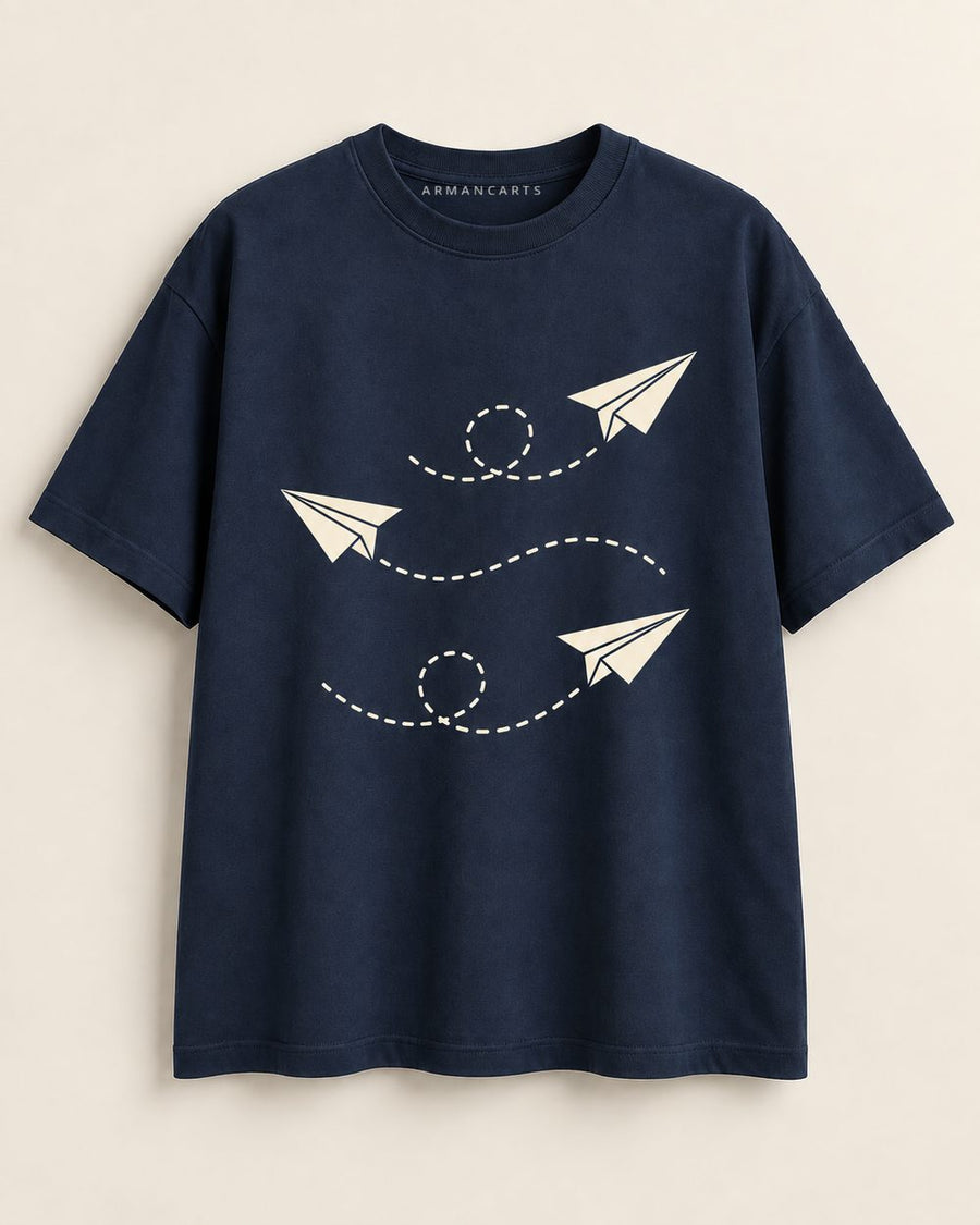 Paper Planes Oversized Graphic Tee front